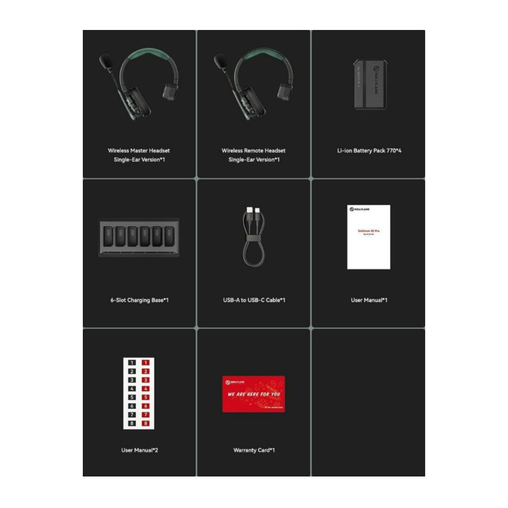 Hollyland Solidcom SE Pro 2S Full-Duplex Wireless Intercom Headset System (1.9 GHz, Green)