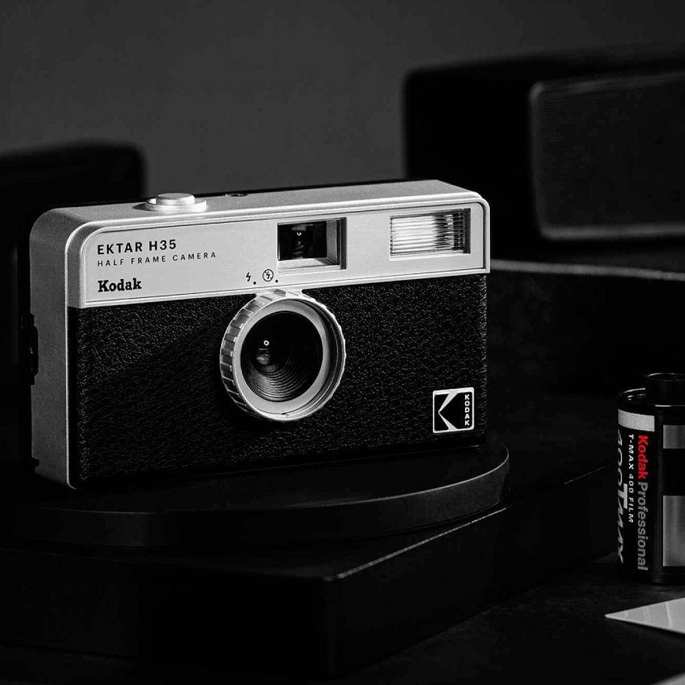 Kodak Ektar H35N 35mm Half Frame Film Camera with Star Filter and Tripod Support (Striped Black)
