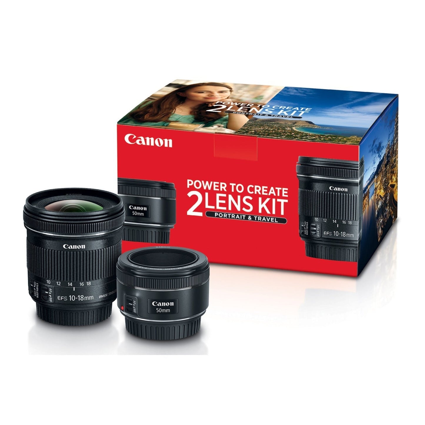 Canon 50mm f/1.8 and 10-18mm Portrait and Travel 2 Lens Kit
