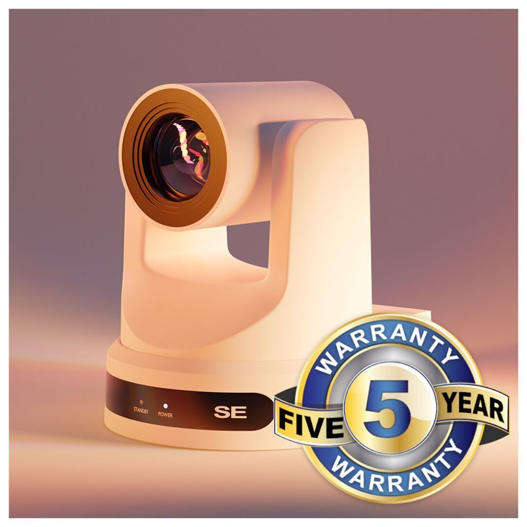 PTZOptics Move SE Camera with 12X Optical Zoom Range and Presenter-Lock Auto-Tracking (White)