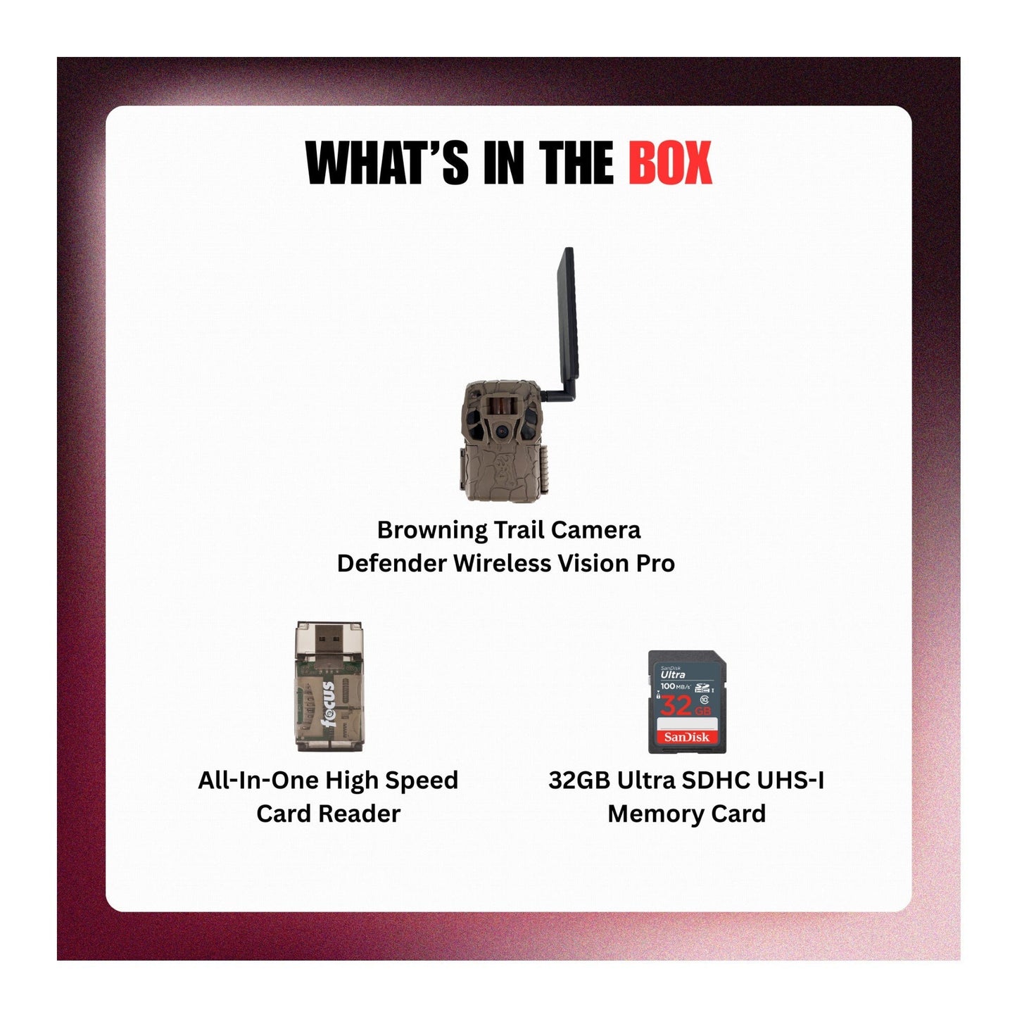 Browning Trail Camera Defender Wireless Vision Pro HD Livestream Bundle