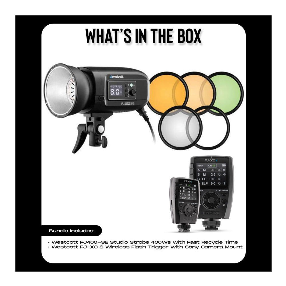 Westcott FJ400-SE Studio Strobe 400Ws with FJ-X3 S Wireless Flash Trigger Bundle