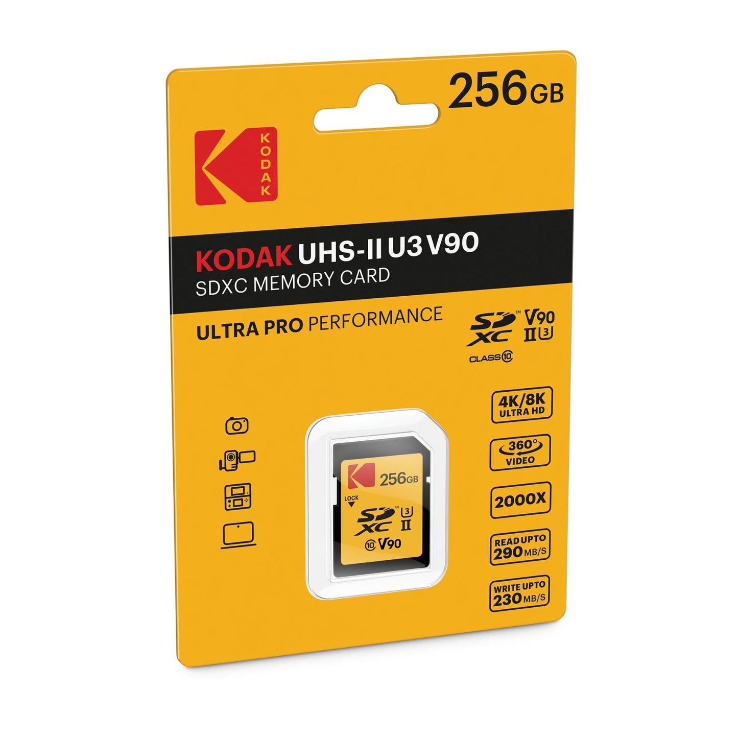 Kodak SDXC 256GB UHS-II U3 V90 Ultra Pro Memory Card