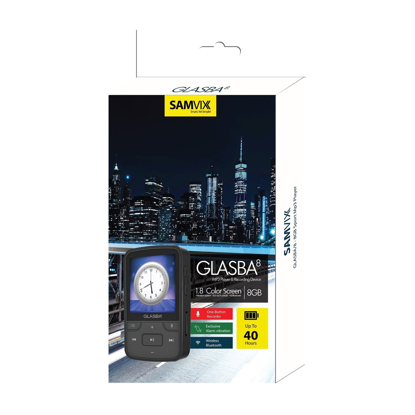 Samvix Glasba Plus 8GB Bluetooth MP3 Player with Internal Games (Blue)
