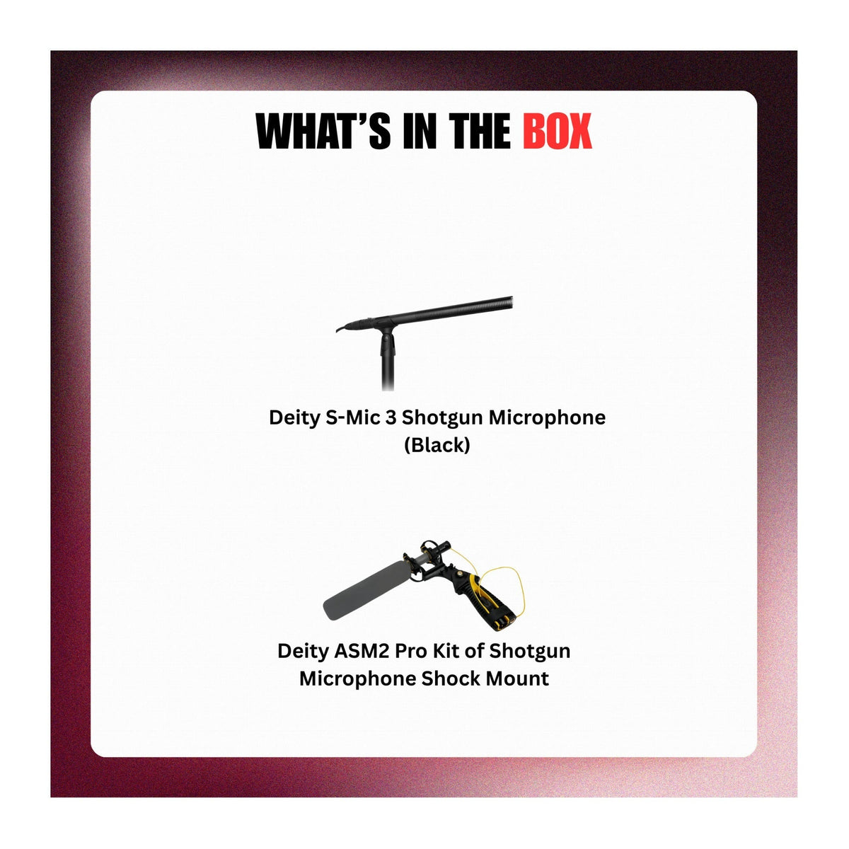 Deity S-Mic 3 Shotgun Microphone (Black) and ASM2 Pro Kit Bundle