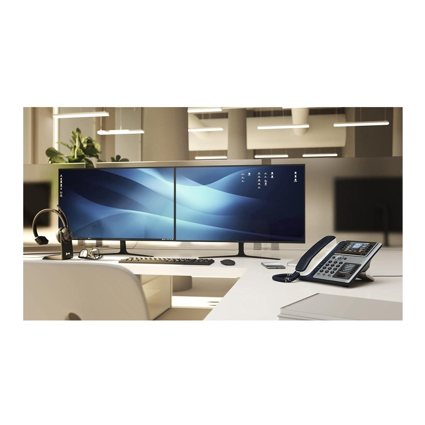 Poly Edge E450 IP Desk Phone with WiFi Bluetooth 8-Line Keys and 32-Line Support
