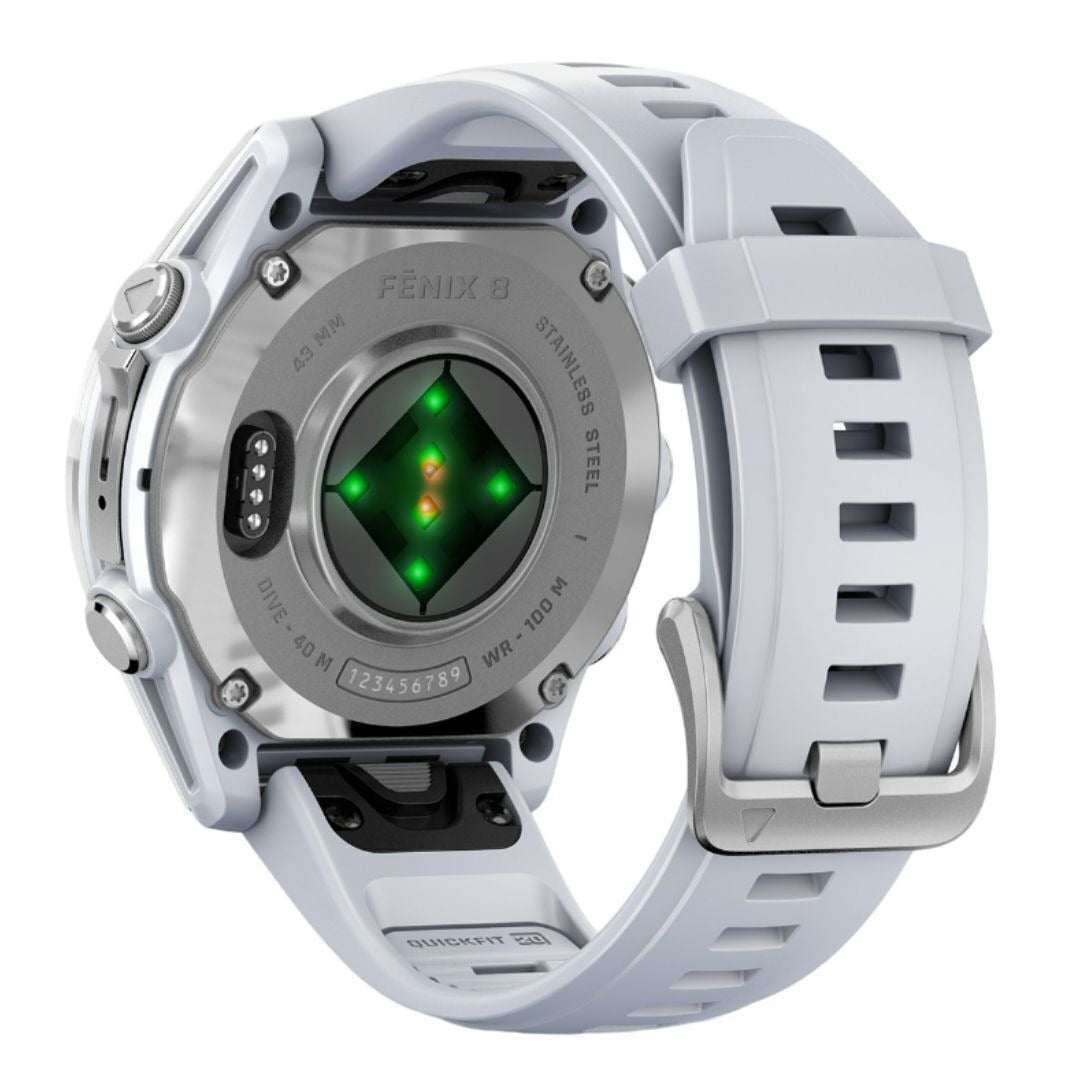 Garmin fenix 8 AMOLED GPS 43mm Smartwatch (Silver/Whitestone) (Used)