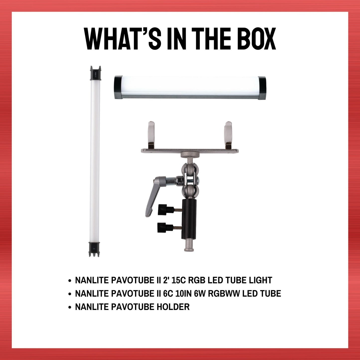 Nanlite PavoTube II 15C 2' LED Tube Light with PavoTube II 6C 10in LED Bundle