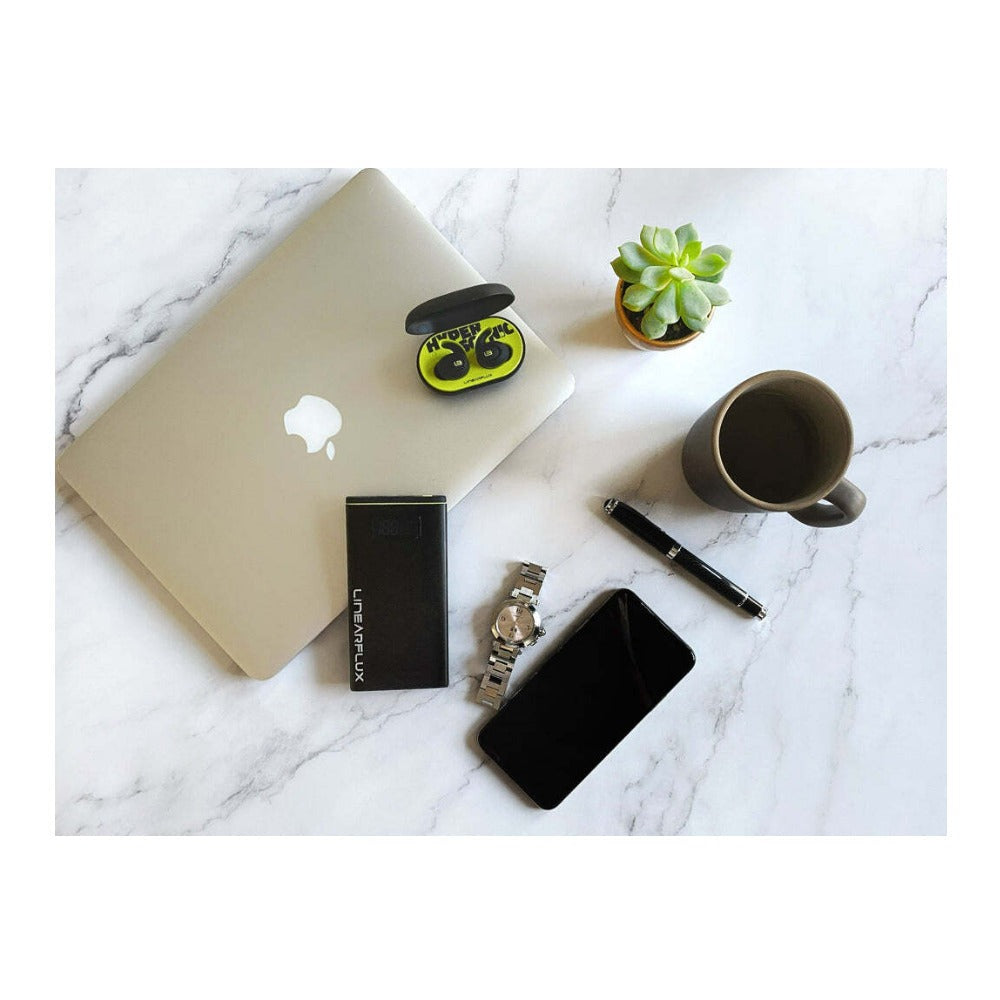 Linearflux Hyperdigital Ultra Series 11,000mAh, Fast Charging and Lightweight Charger (Black)