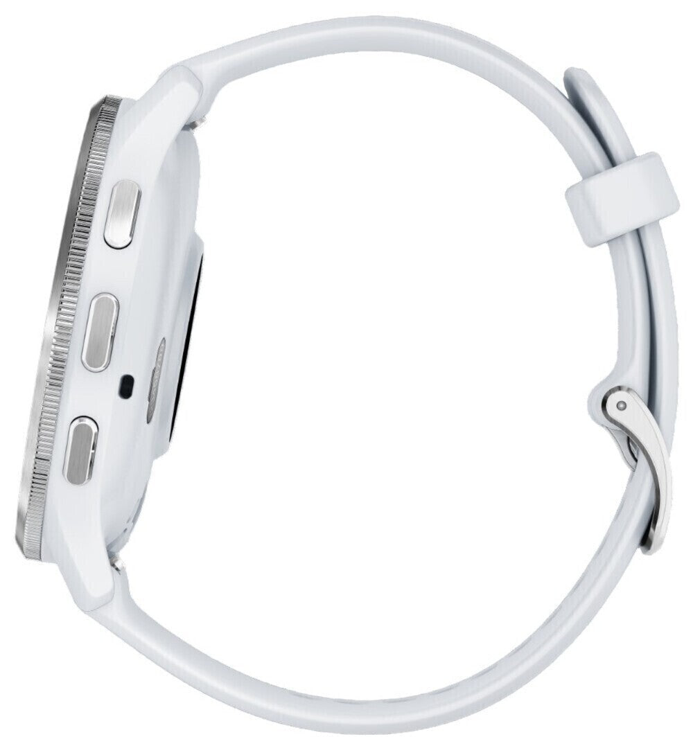 Garmin Venu 3 Smartwatch (Silver/Whitestone) with Charging Stand and Port Plugs