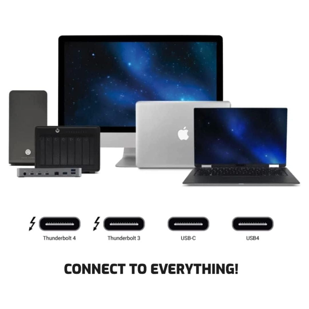 OWC 79-Inch Thunderbolt 4 and USB-C Cable with 40 GBPS Data Transfer and 100W Power Charging (Black)