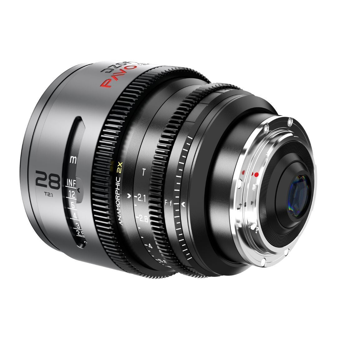 DZOFilm PAVO 28mm Anamorphic 2x T2.1 Neutral Coating PL or EF Mount Lens (Space Gray and Black)
