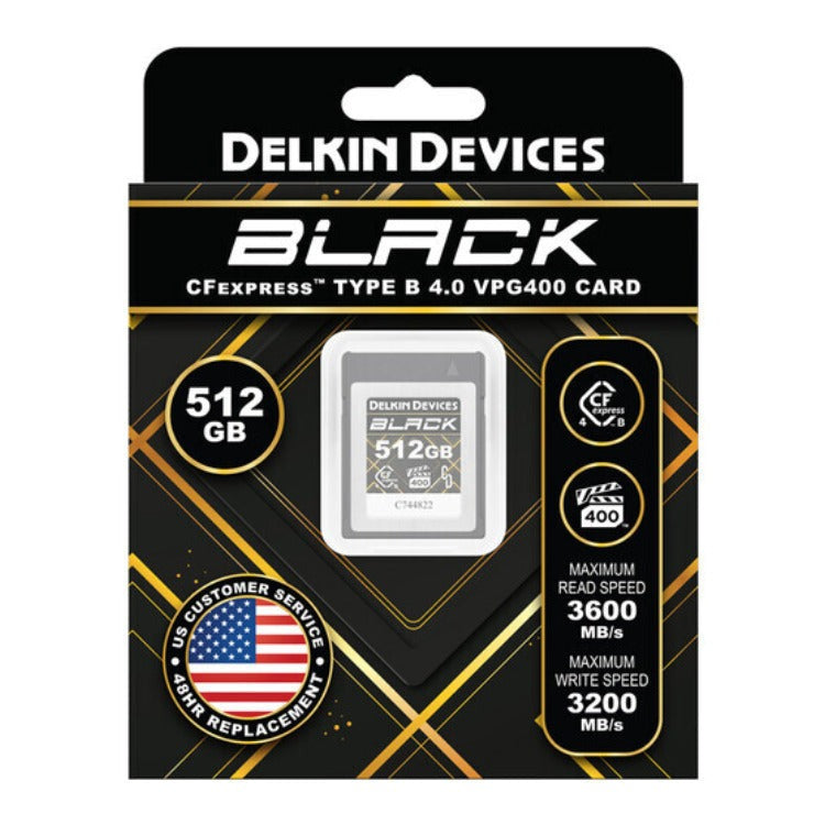 Delkin Devices 512GB BLACK CFexpress Type B 4.0 Memory Card