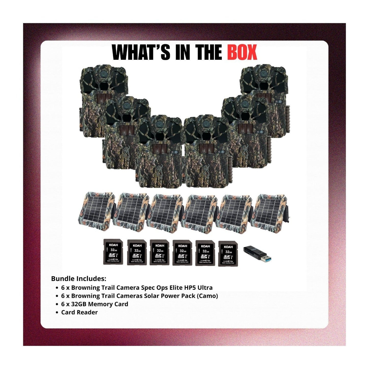 Browning Trail Camera Spec Ops Elite HP5 Ultra (6-Pack) Bundle with Accessories