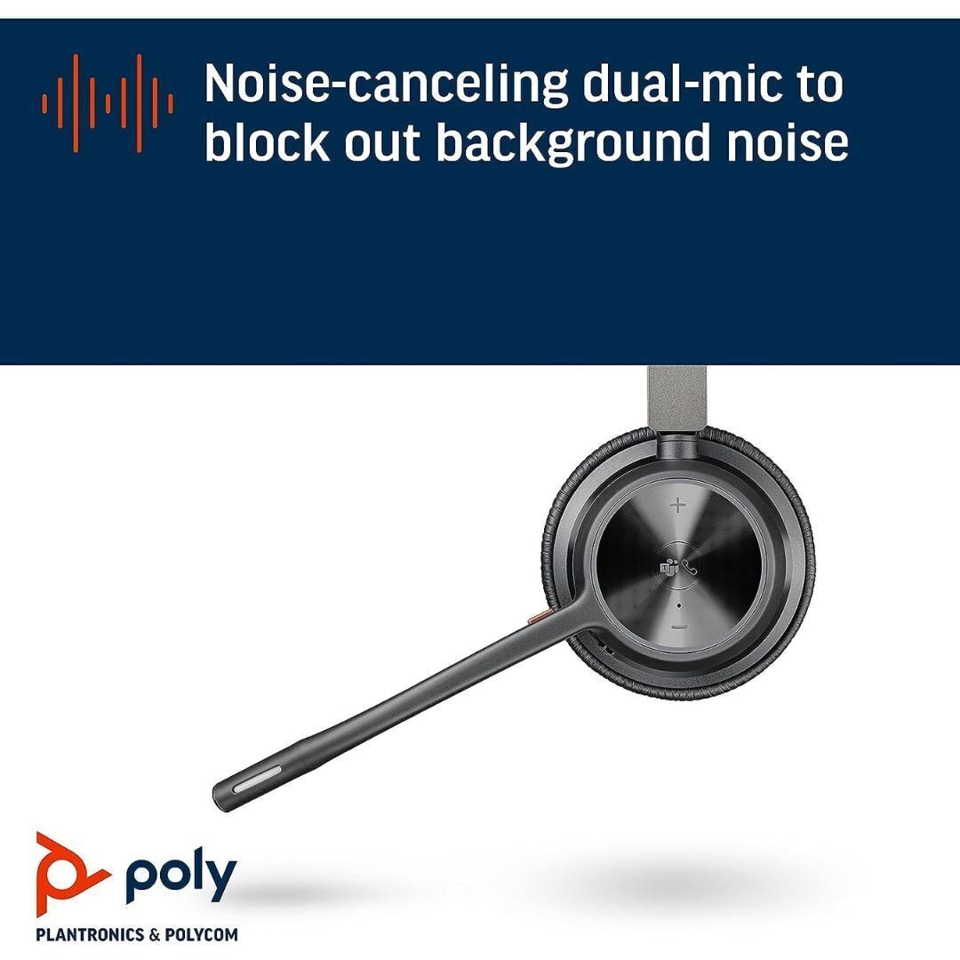 Poly Voyager 4320 UC Over-Ear Boom Headset with Bluetooth, Black (Microsoft Teams Certified)