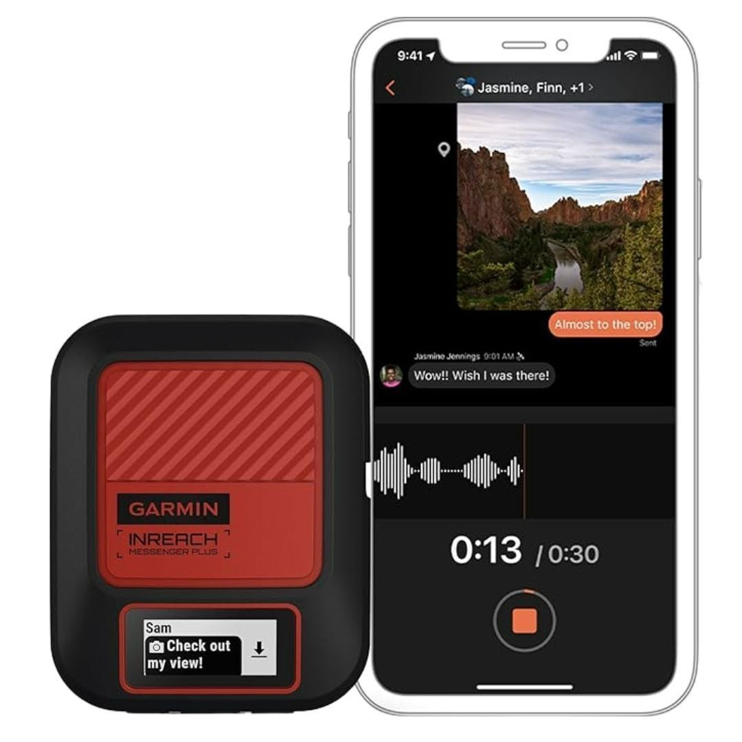 Garmin inReach Messenger Plus SOS Satellite Communicator with Tracback Routing (Black and Red)