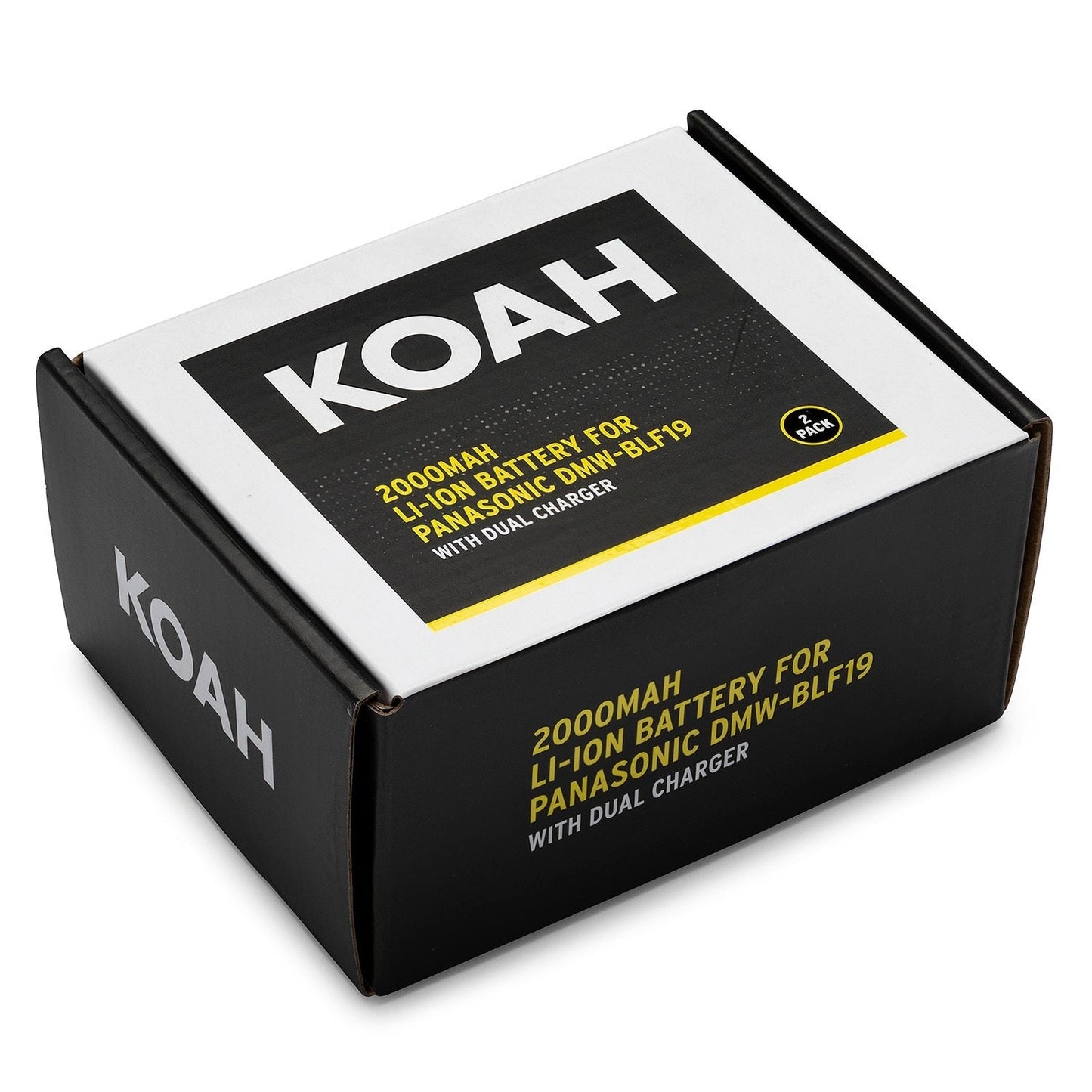 Koah 2000mAh Li-ion Battery for Panasonic DMW-BLF19 (2-pack) with Dual Charger