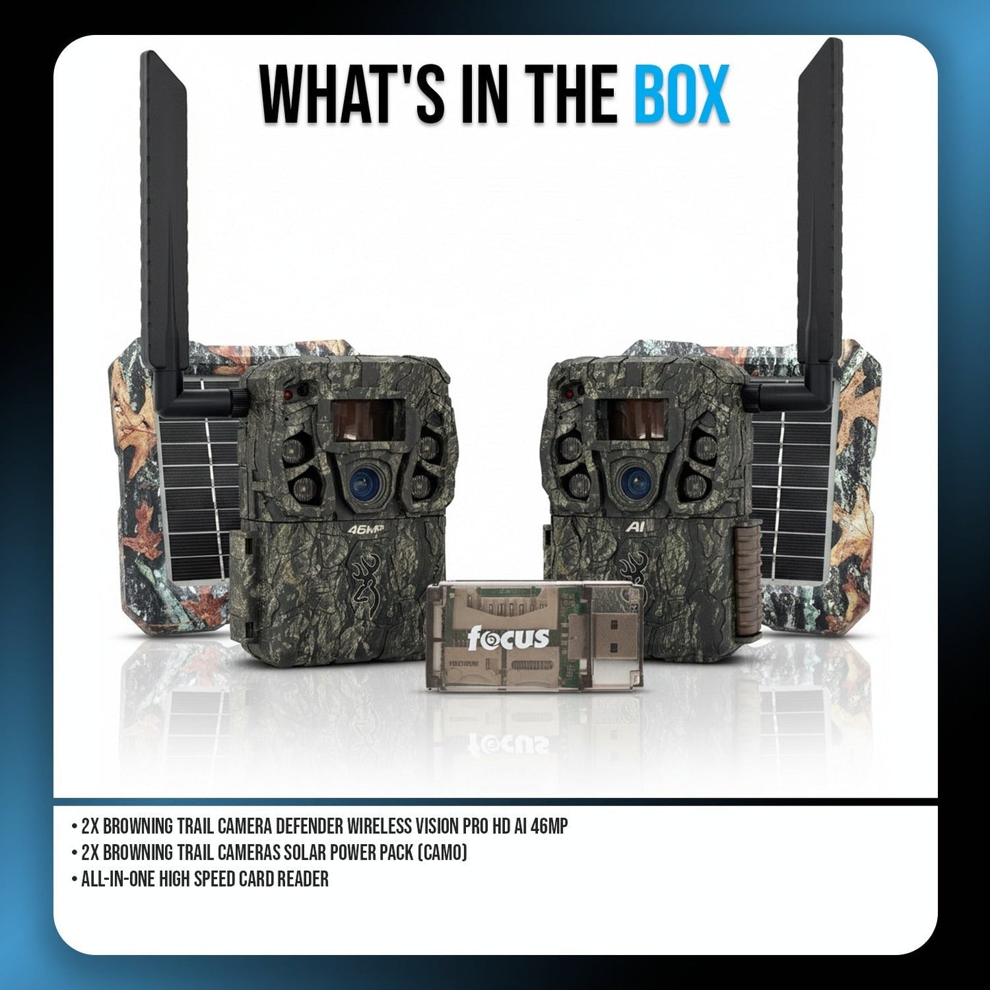 Browning Trail Camera - Defender Wireless Vision Pro HD AI 46MP Bundle