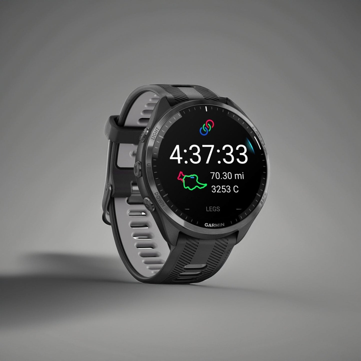 Garmin Forerunner 965 GPS 1.4-Inch Display Titanium Bezel Made Running Smartwatch(Black/Powder Gray)