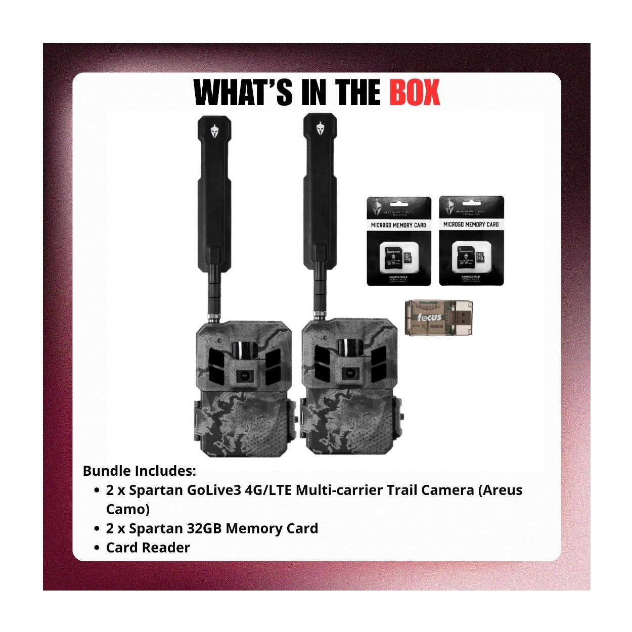 Spartan GoLive3 4G/LTE Multi-carrier Trail Camera (Areus Camo) 2-Pack Bundle