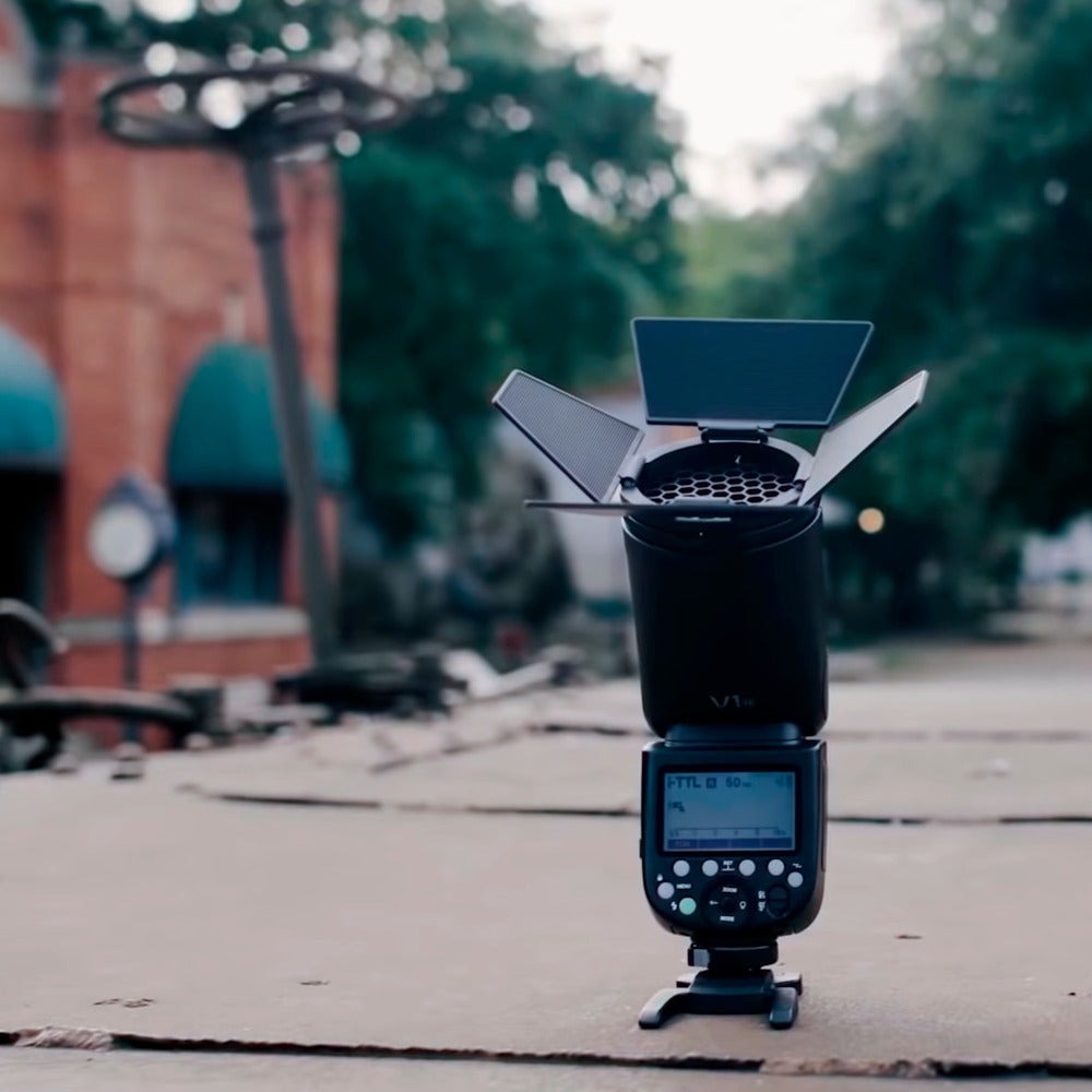 Godox V1 Flash for Nikon Photographer with XProC TTL Wireless Flash Trigger, and Accessory Kit