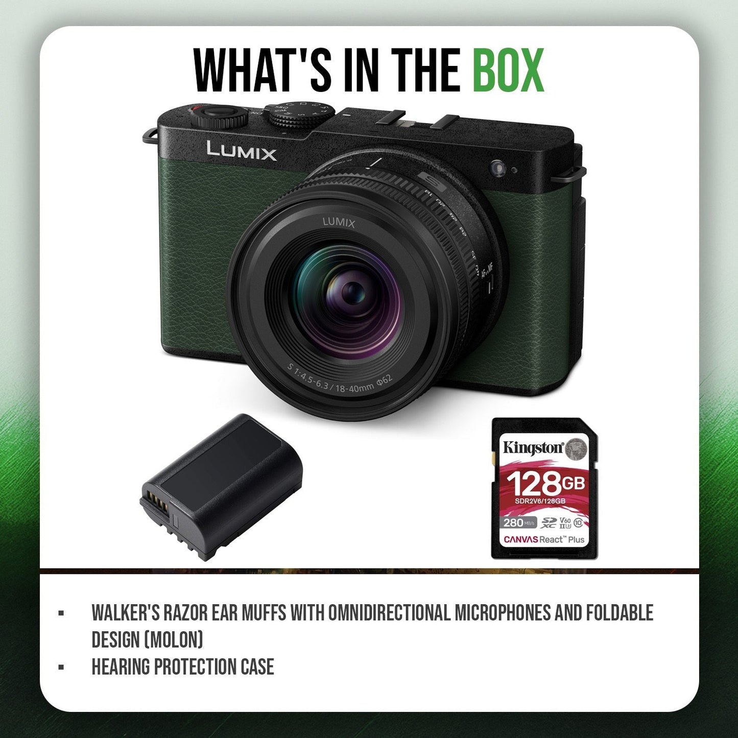Panasonic Lumix S9N Full-Frame Mirrorless Camera with Lumix S9 1840 Lens Kit (Green) Bundle