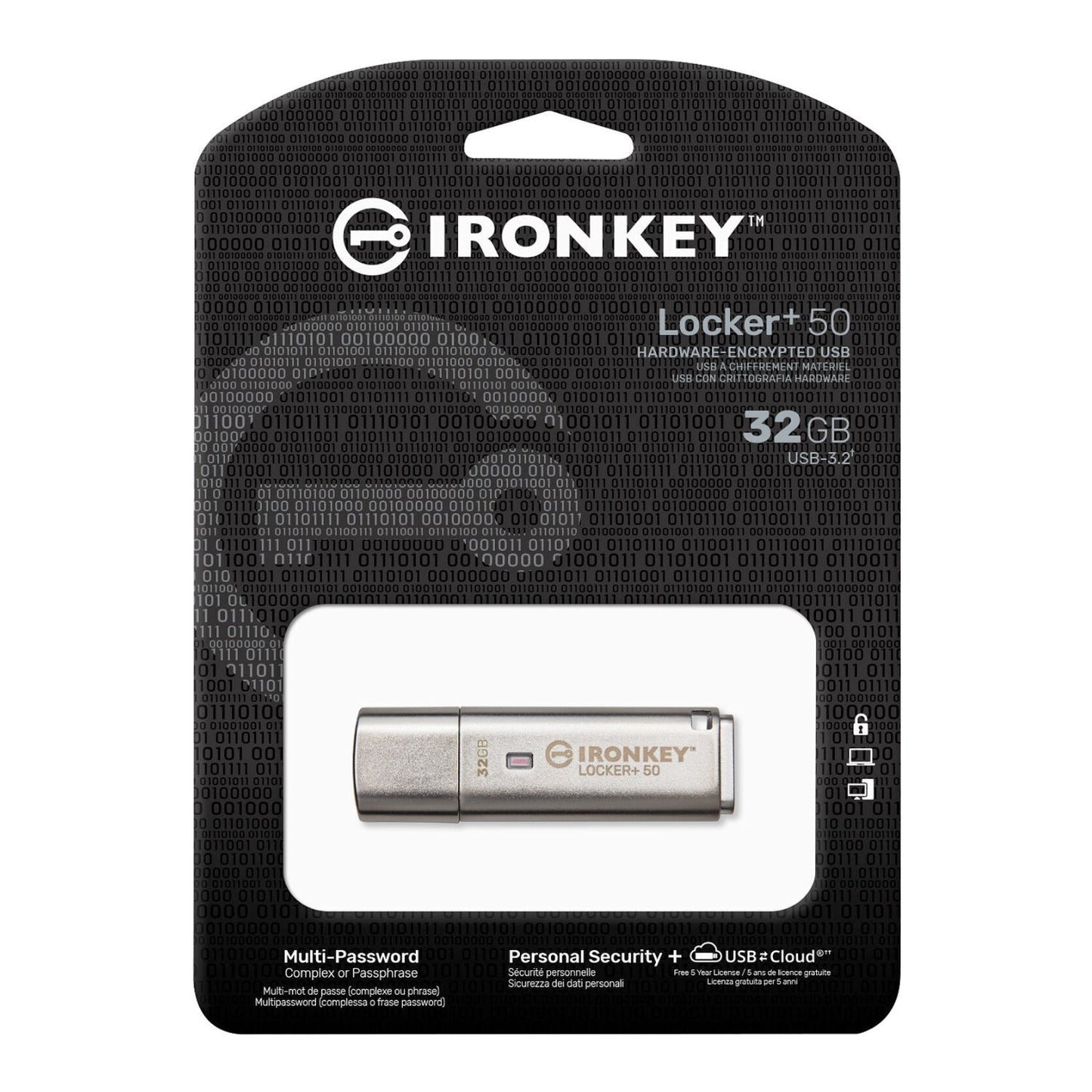 Kingston IronKey Locker+ 50 32GB USB 3.2 Gen 1 Flash Drive