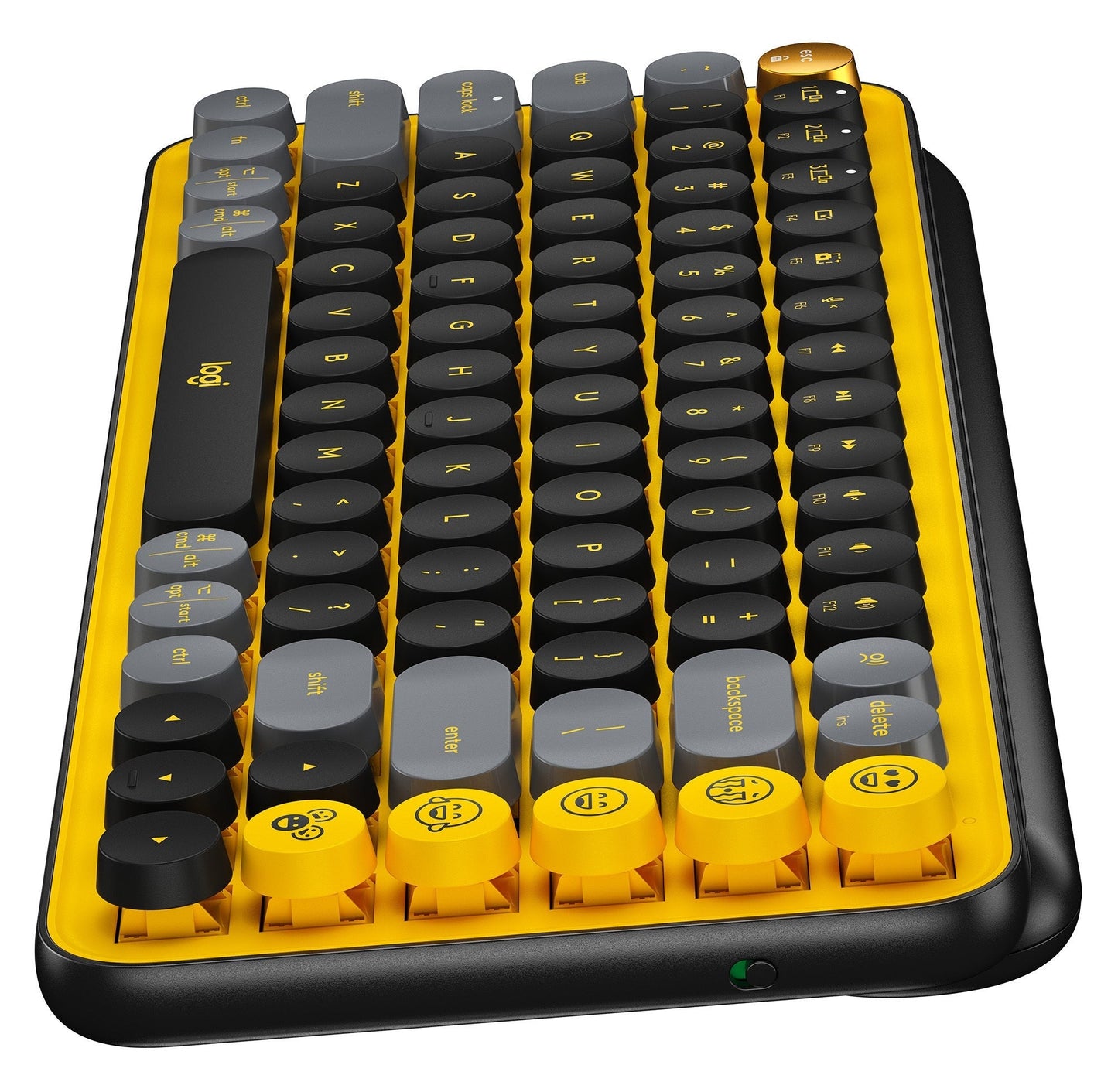 Logitech POP Keys Wireless Mechanical Keyboard with Emoji Keys - Blast Yellow w/Desk Mat