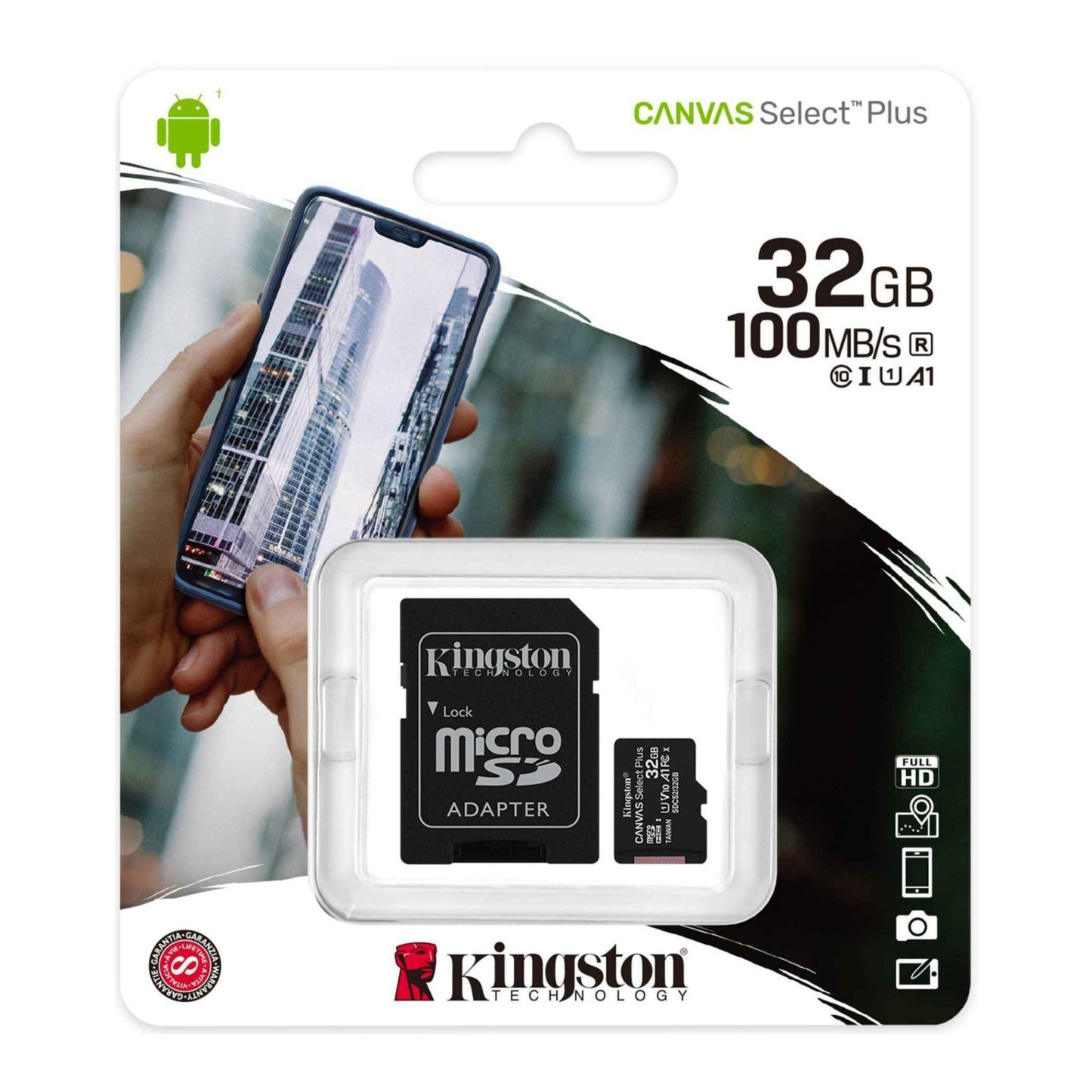 Kingston Canvas Select Plus 32GB microSDHC with SD Adapter (2-Pack) with Focus All-In-One USB Reader