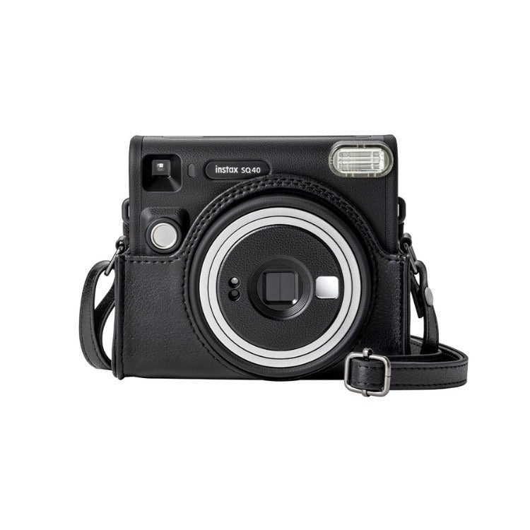 Fujifilm Instax SQ40 Poly-Synthetic Leather Camera Case with Debossed Logo (Black)