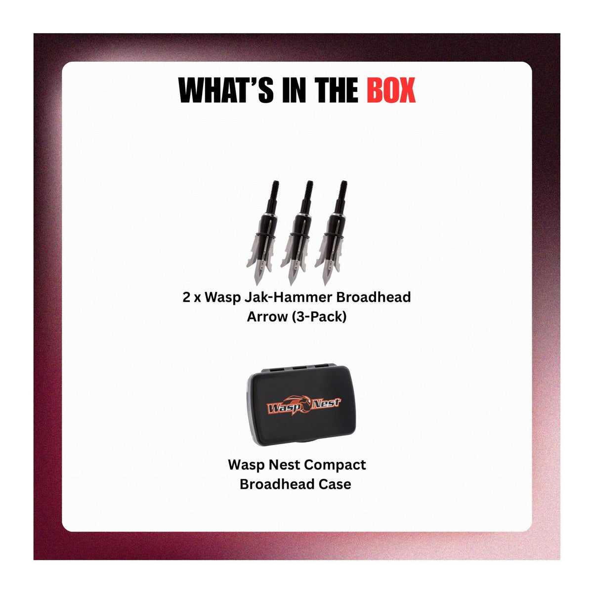 Wasp Jak Hammer Broadhead Arrow with Stainless Smart Tip (6-Pack) and Case