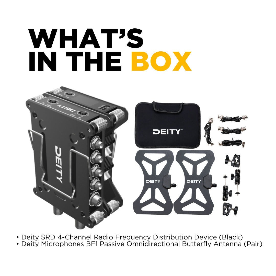 Deity SRD Mini 4 Channel Black Radio Frequency Distribution Device Bundle