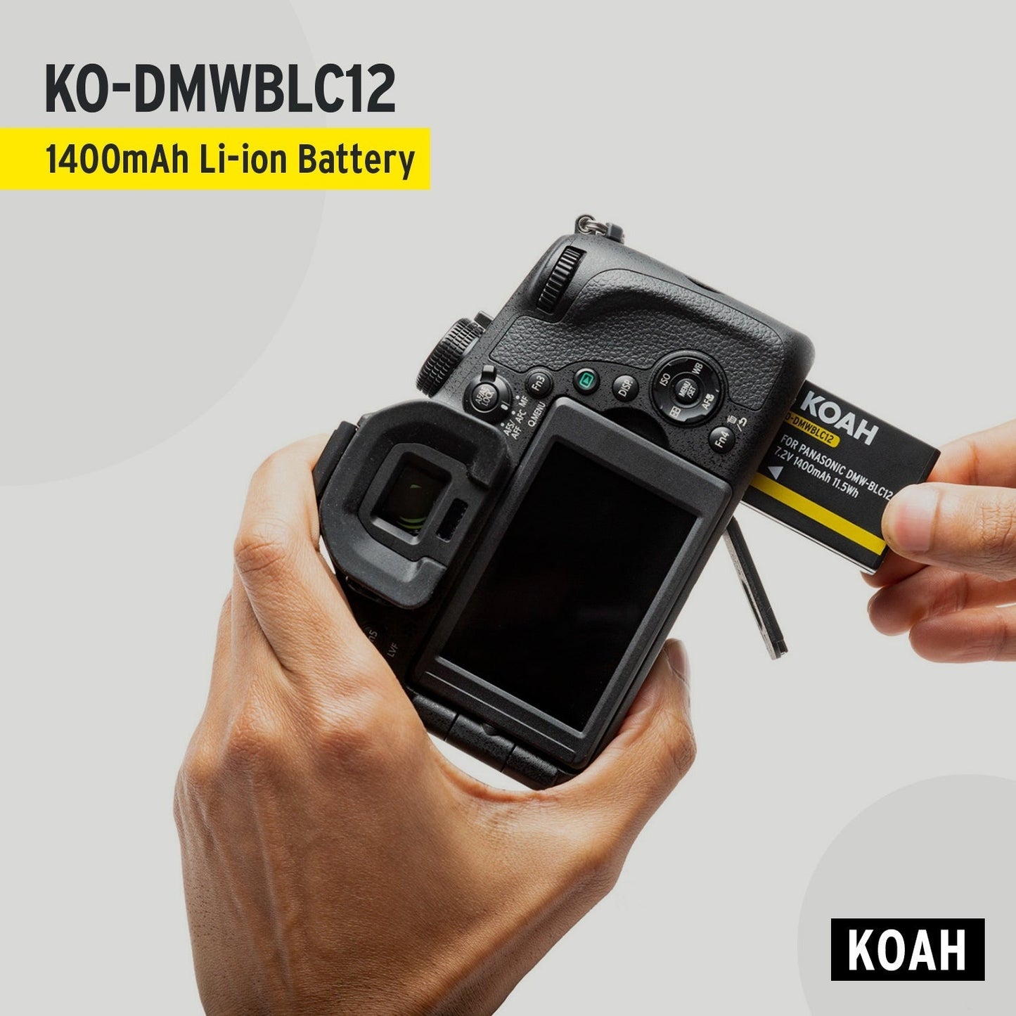 Koah PRO Panasonic DMW-BLC12 Rechargeable Replacement 1400mAh Li-Ion Battery