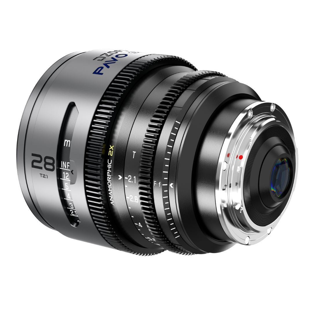 DZOFilm PAVO 28mm Anamorphic 2x T2.1 Blue Coating PL or EF Mount Lens (Space Gray and Black)