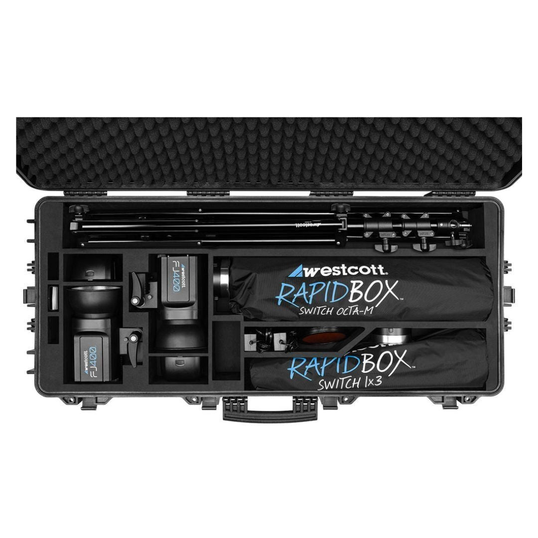 Westcott 4418 Rolling Hard Case for FJ400 2-Light Strobe Kit with Laser-Cut Compartments (Black)