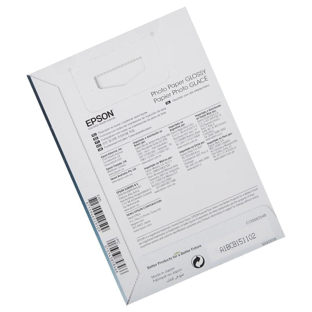 Epson 4 x 6-Inch Micro-Perforated Edge Glossy Photo Paper for True Photographic Prints (100 Sheets)