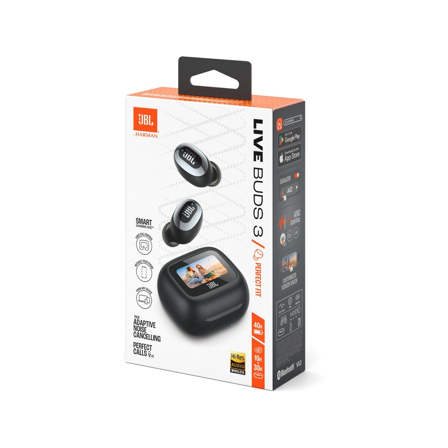 JBL Live Buds 3 True Wireless Noise-Cancelling Earbuds with Smart Case (Black)