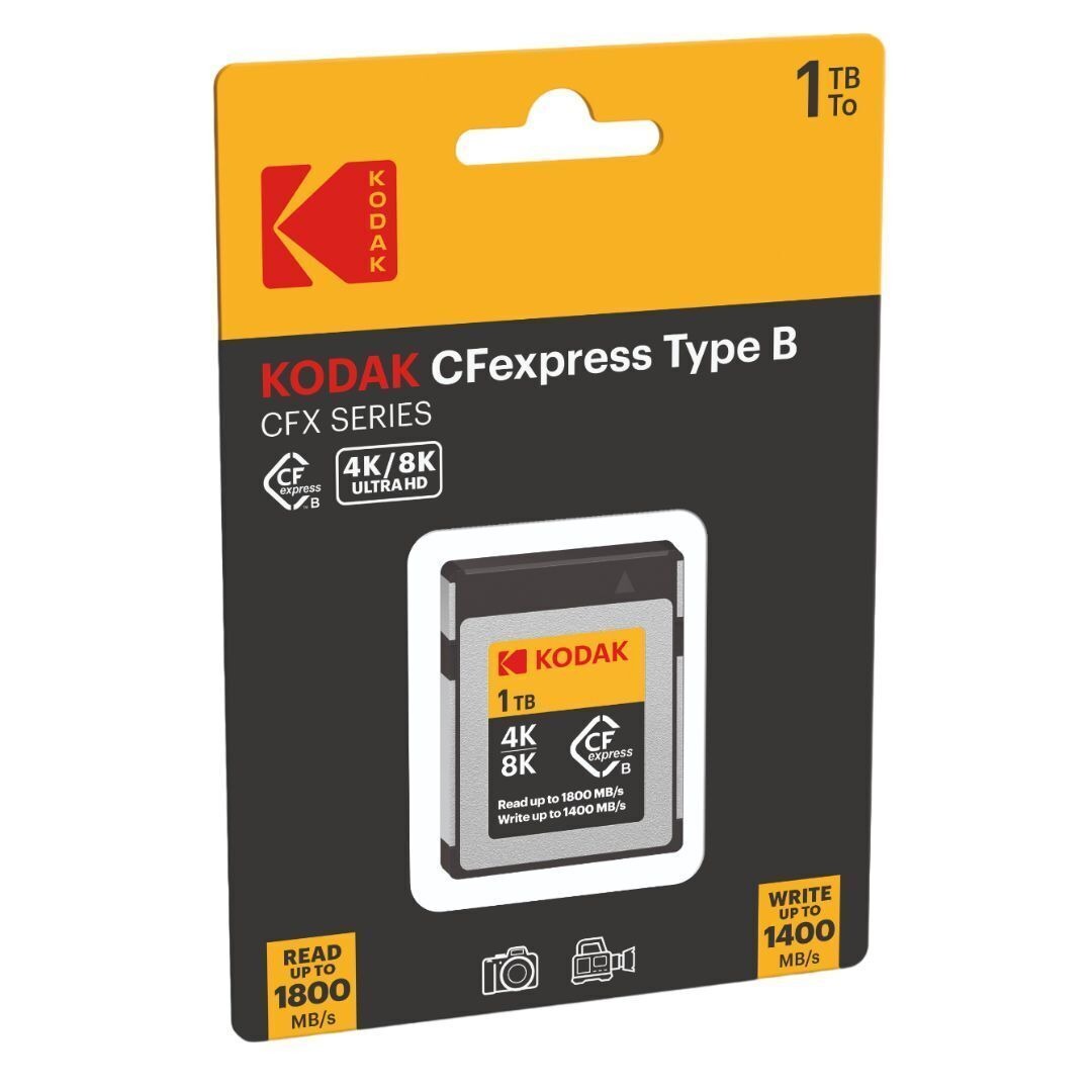 Kodak CFexpress Type B 1TB Memory Card with 1800MBps Read and 1400MBps Write (EKMCFX1TK)