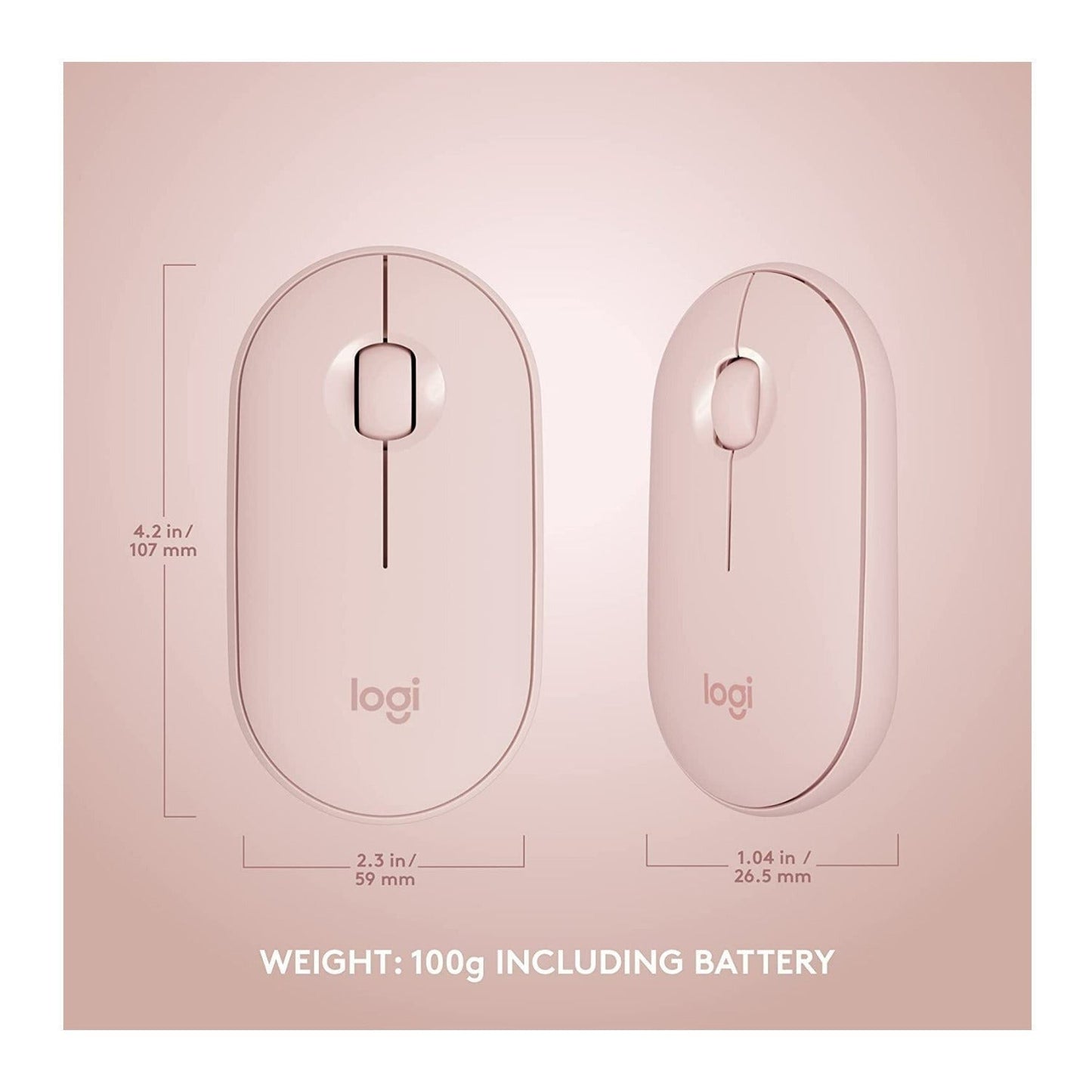 Logitech MK470 Slim Wireless Keyboard and Mouse Combo with Compact Layout (Rose) Bundle