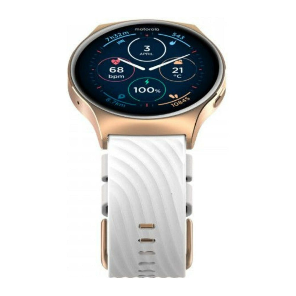 Motorola Moto 120 Bluetooth Smartwatch with AMOLED Display and Google Fit Integration (Rose Gold)