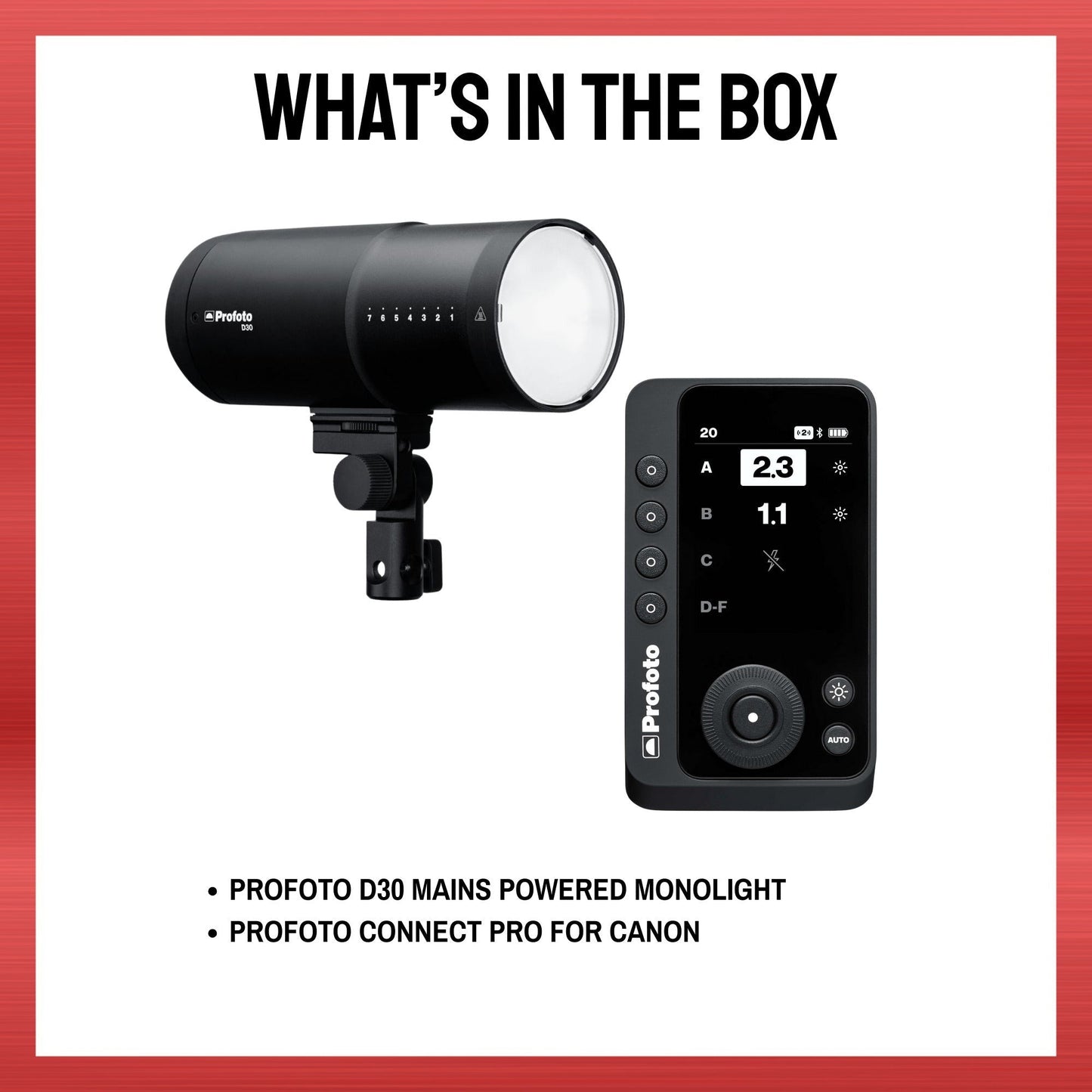 Profoto D30 Mains-Powered Monolight Bundle with Connect Pro for Canon
