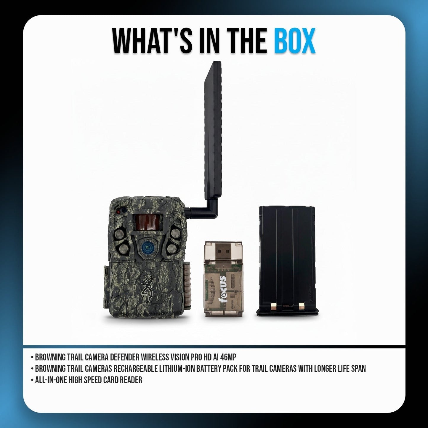 Browning Trail Camera - Defender Wireless Vision Pro HD AI 46MP Bundle
