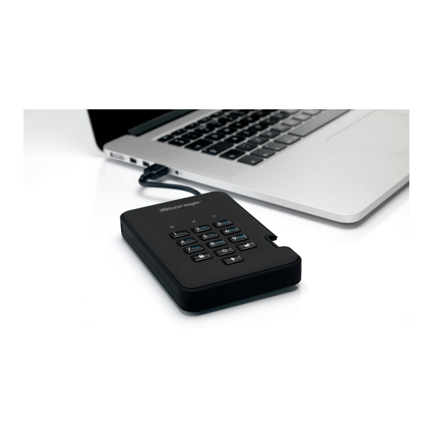 iStorage diskAshur2 USB 3.1 512GB Encrypted Portable SSD (Phantom Black)