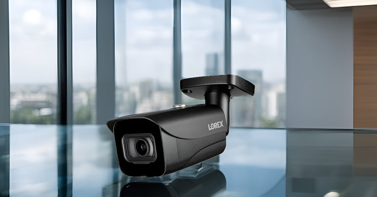 Lorex E841CAB 4K Ultra HD Outdoor Network Bullet Camera with Color Night Vision - Black, (4-Pack)