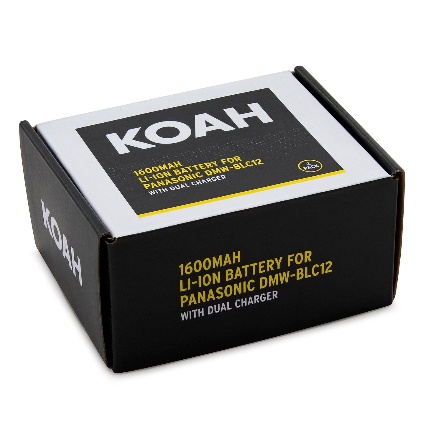 Koah 1600mAh Li-ion Battery for Panasonic DMW-BLC12 (2-pack) with Dual Charger