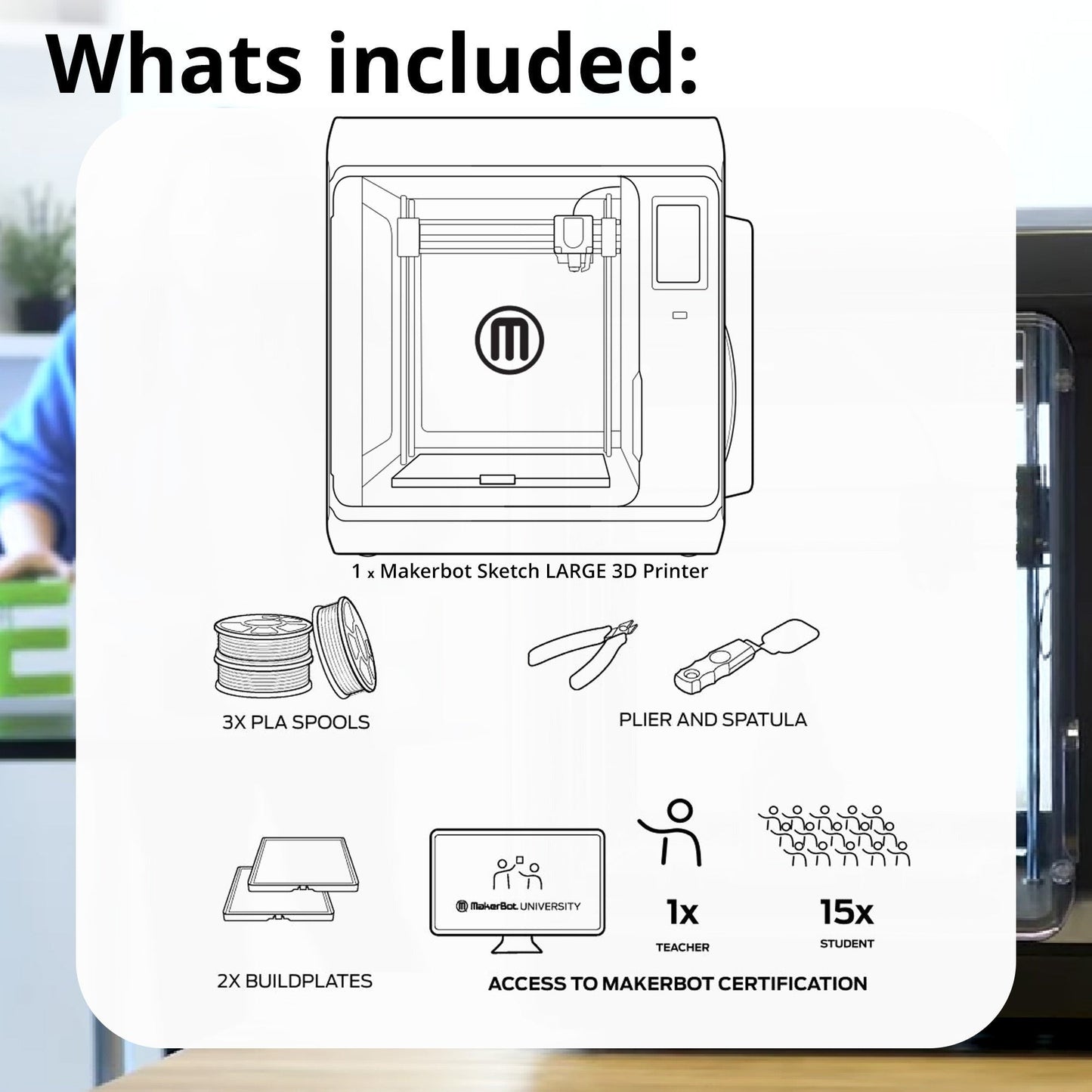 MakerBot Sketch 3D Printer with Fused Deposition Modelling Print (2-Pack)