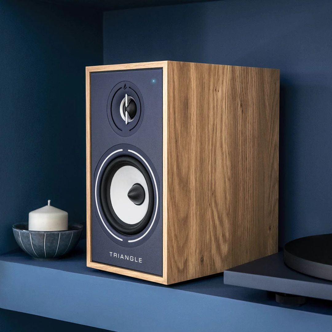 Triangle Borea BR02 BT Active Bluetooth Bookshelf Speaker Pair with Dual 50W Class D Amp (Blue)