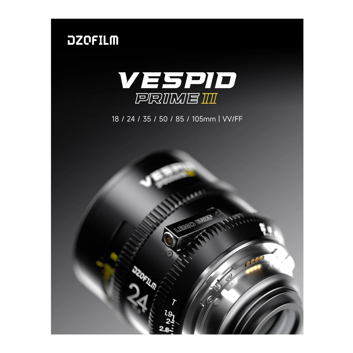 DZOFILM Vespid Prime2 T1.9 PL Cine Lens Set with Hard Case (6 Lenses, Black)
