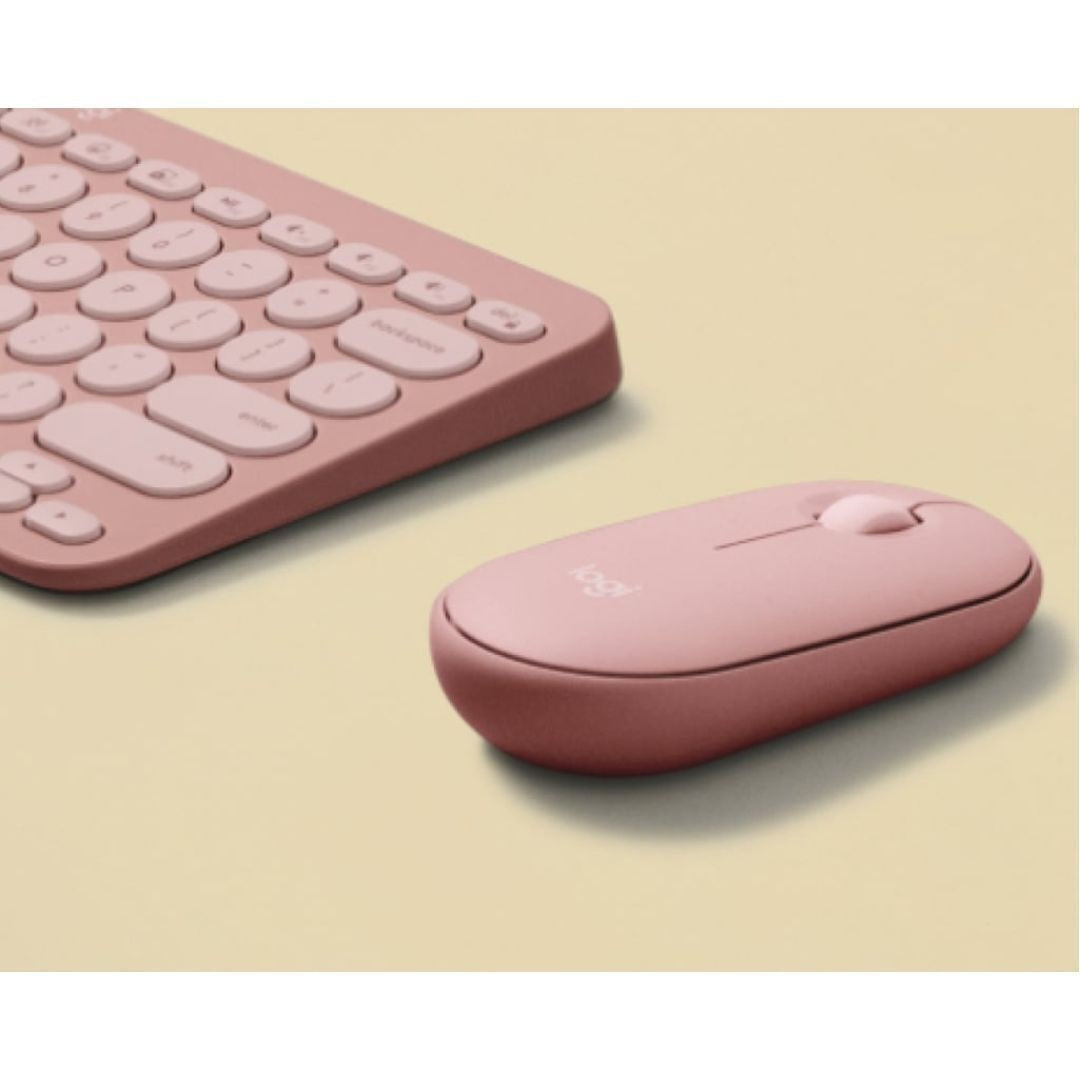 Logitech Pebble Slim Bluetooth Wireless Mouse 2 M350S with Customizable Button (Tonal Rose)