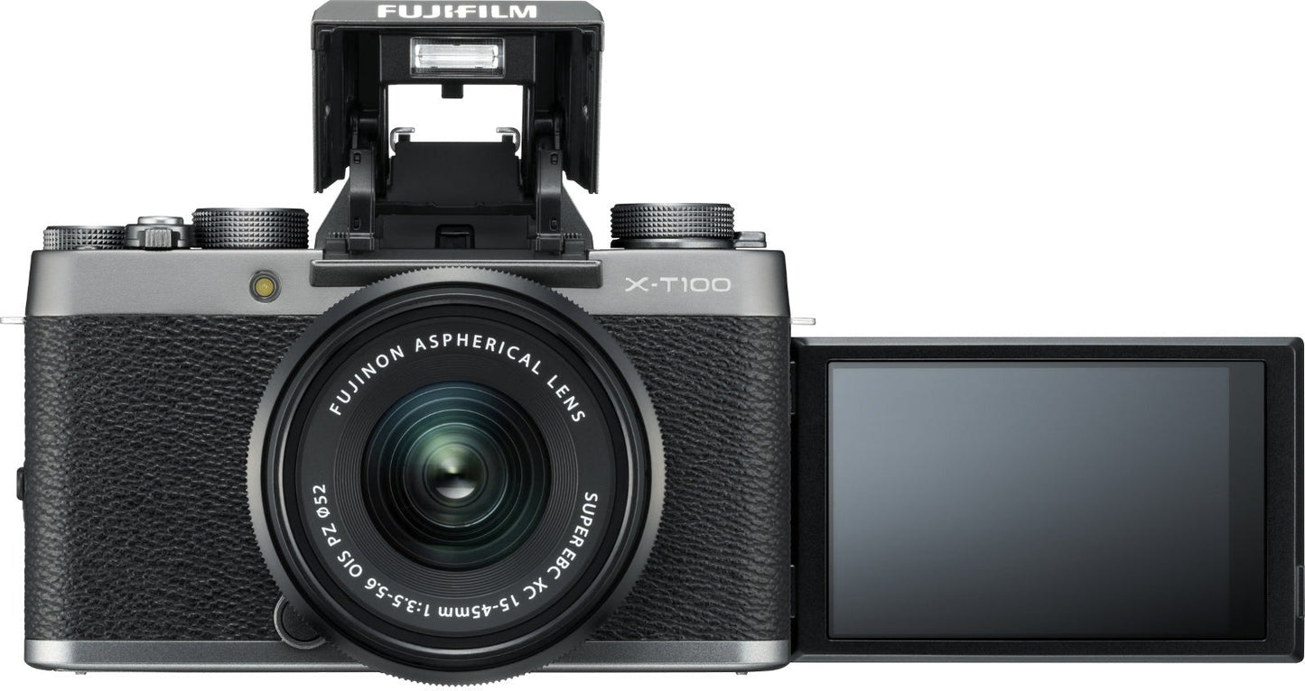 Fujifilm X-T100 Mirrorless Digital Camera (Dark Silver)